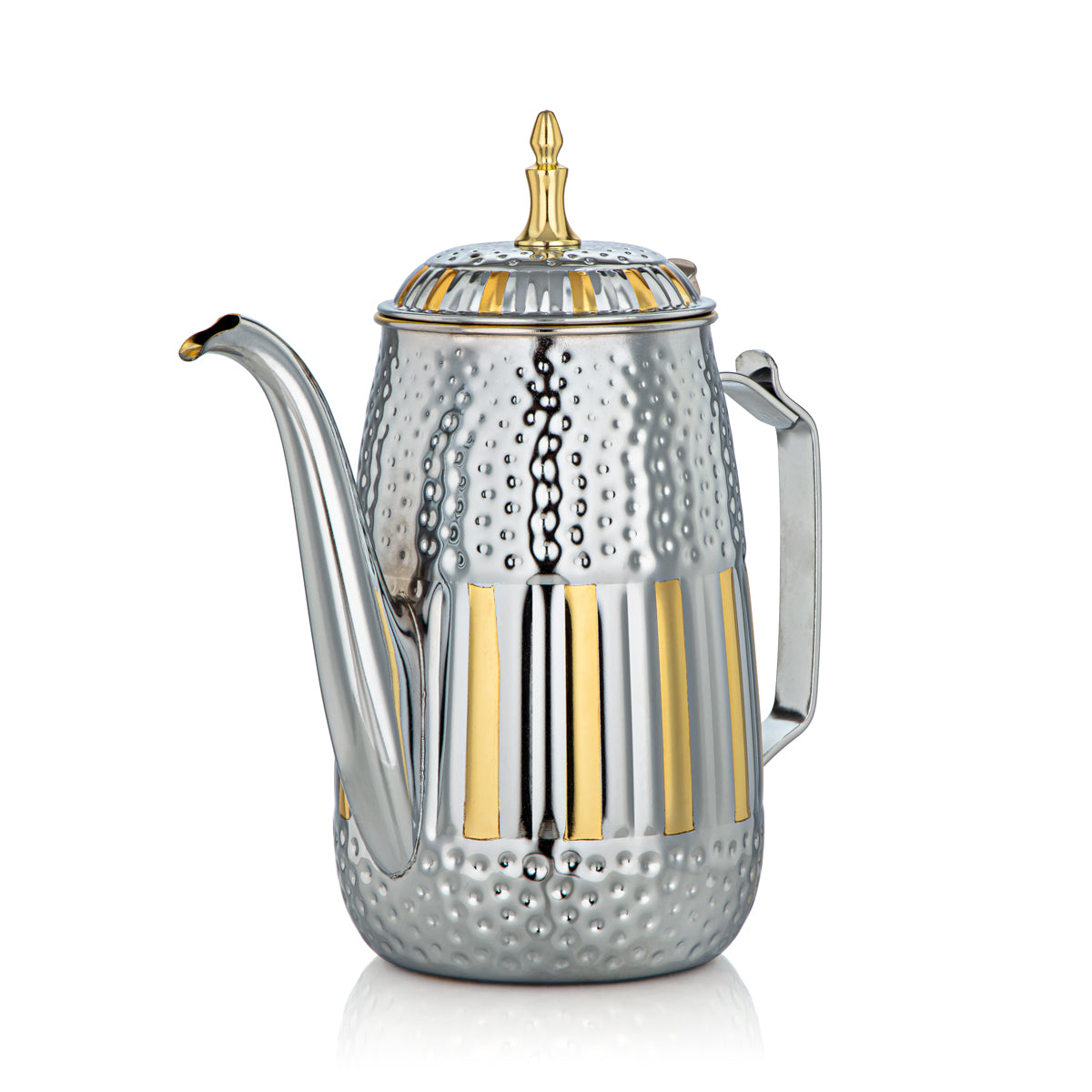 Almarjan 1.8 Liter Marabaa Collection Stainless Steel Milk Jug Silver & Gold - STS0010954