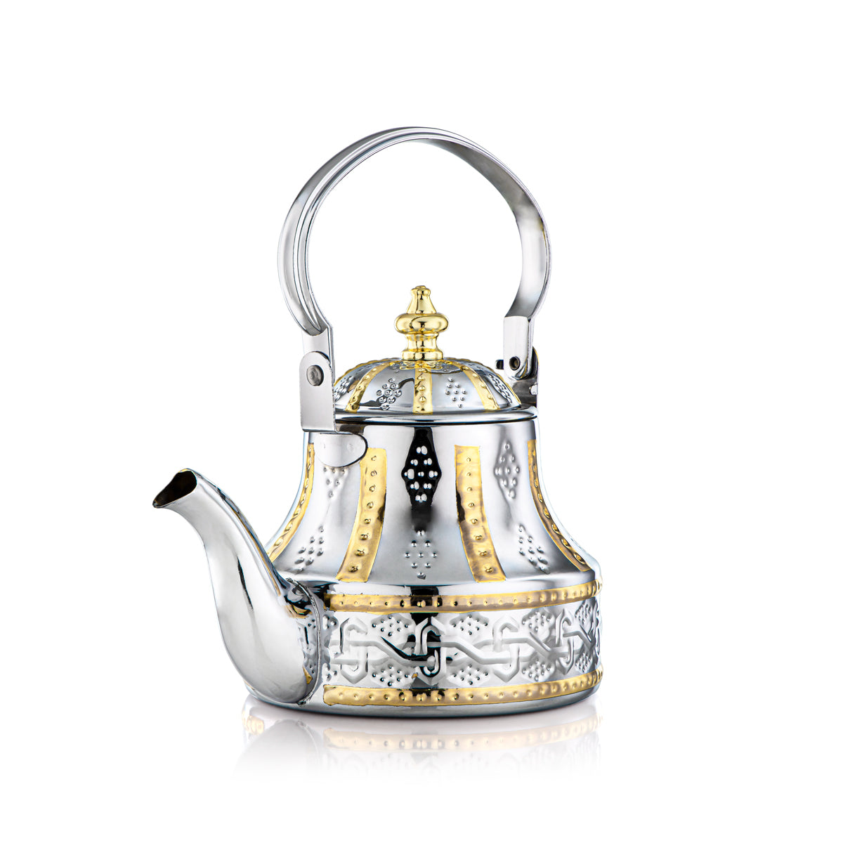 Almarjan 1.2 Liter Sahara Collection Stainless Steel Kettle Silver & Gold - STS0010970