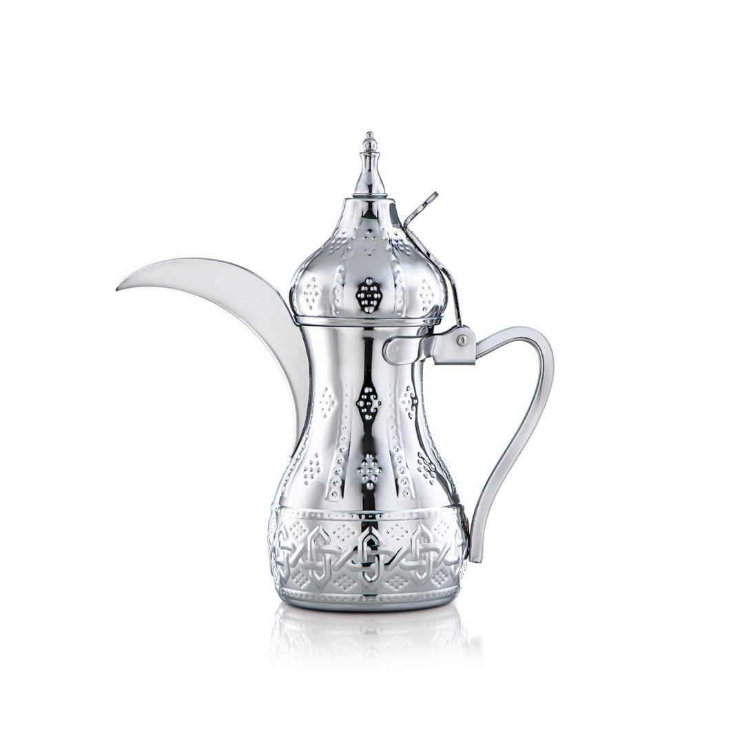 Almarjan 2 Pieces Sahara Collection Stainless Steel Dallah & Kettle set Silver - STS0010982