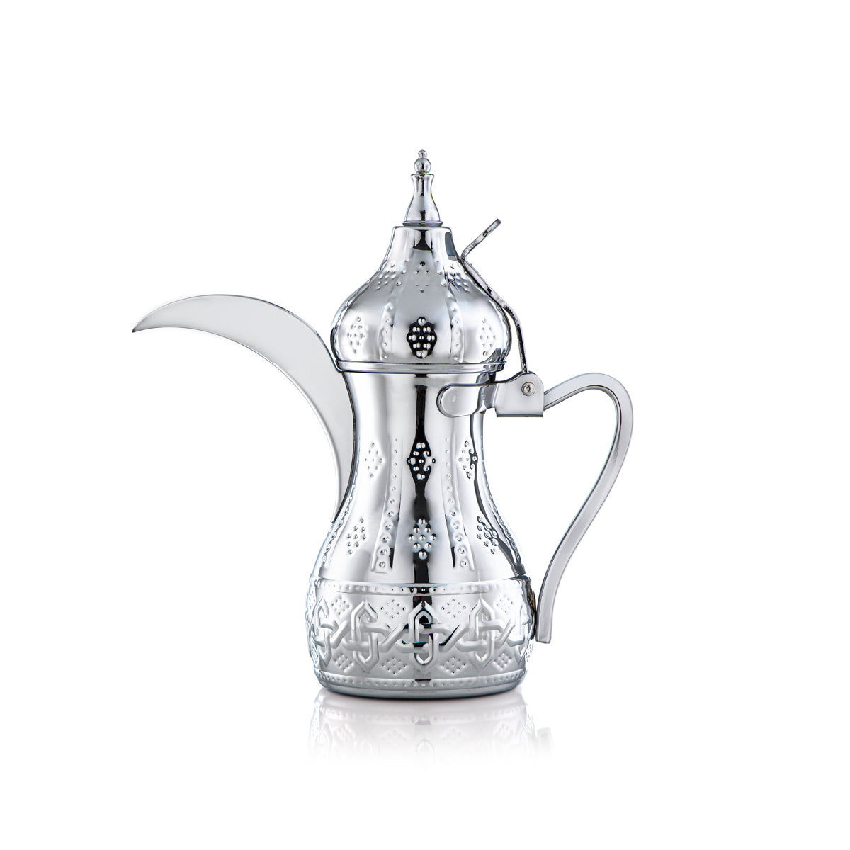 Almarjan 2 Pieces Sahara Collection Stainless Steel Dallah & Kettle set Silver - STS0010982