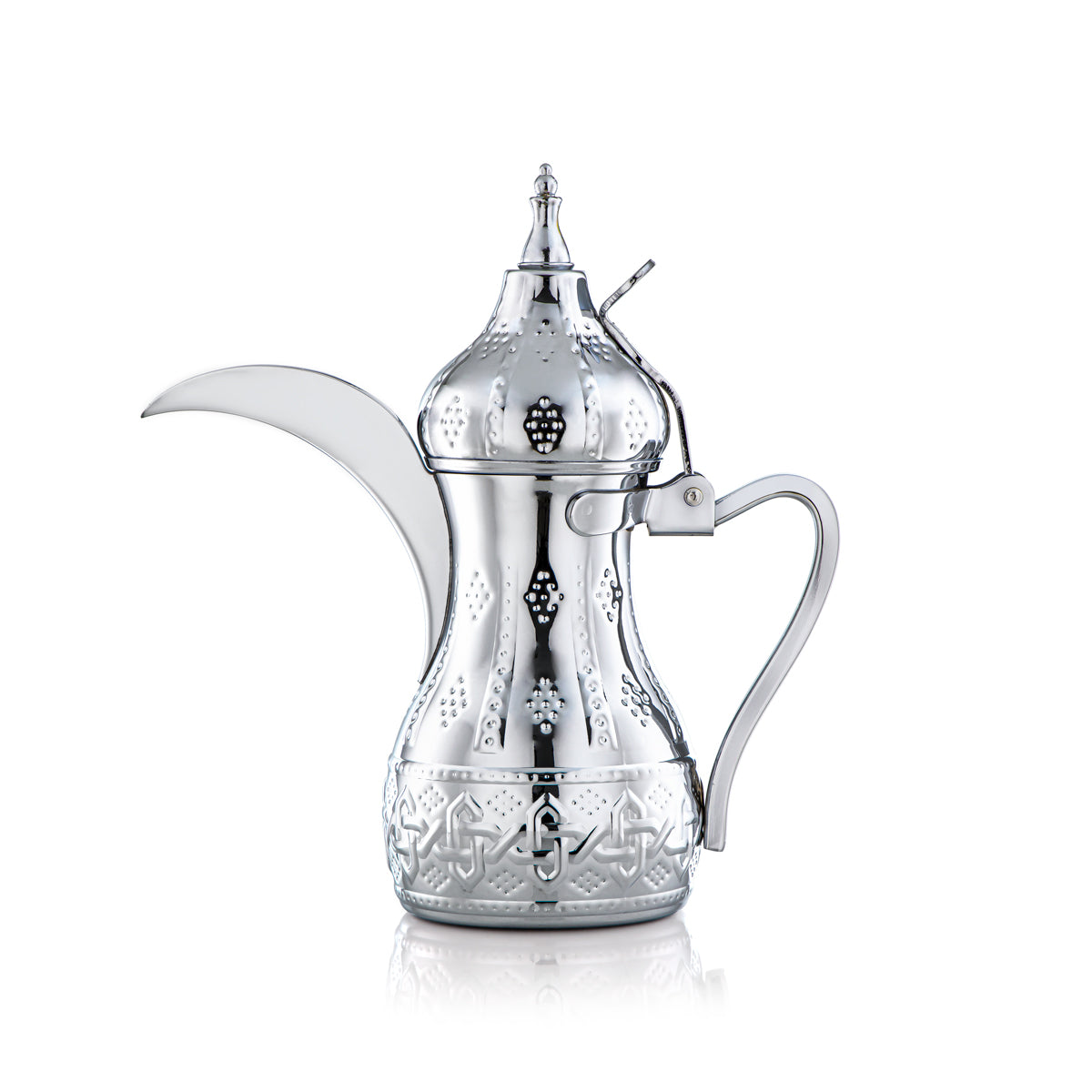 Almarjan 2 Pieces Sahara Collection Stainless Steel Dallah & Kettle set Silver - STS0010983