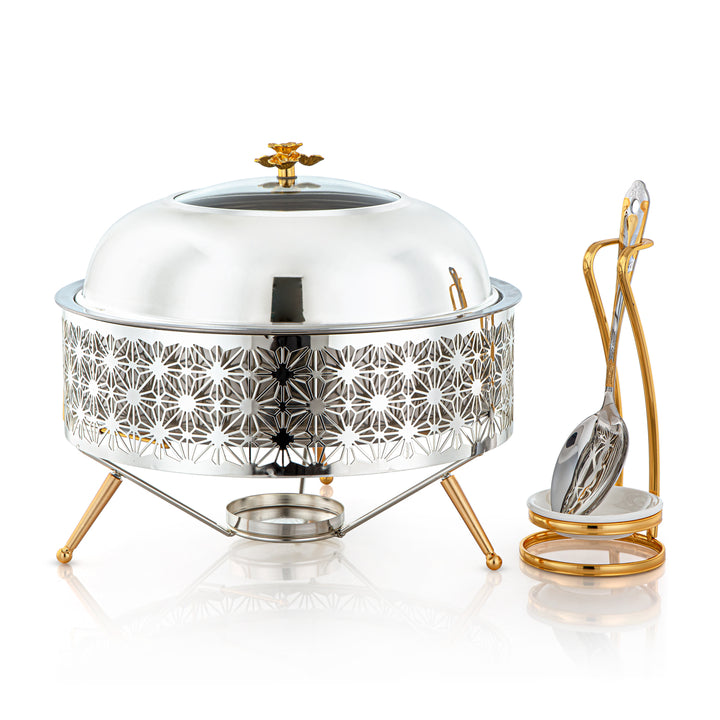 Almarjan 4000 ML Chafing Dish Avec Cuillère Argent &amp; Or - STS0012910