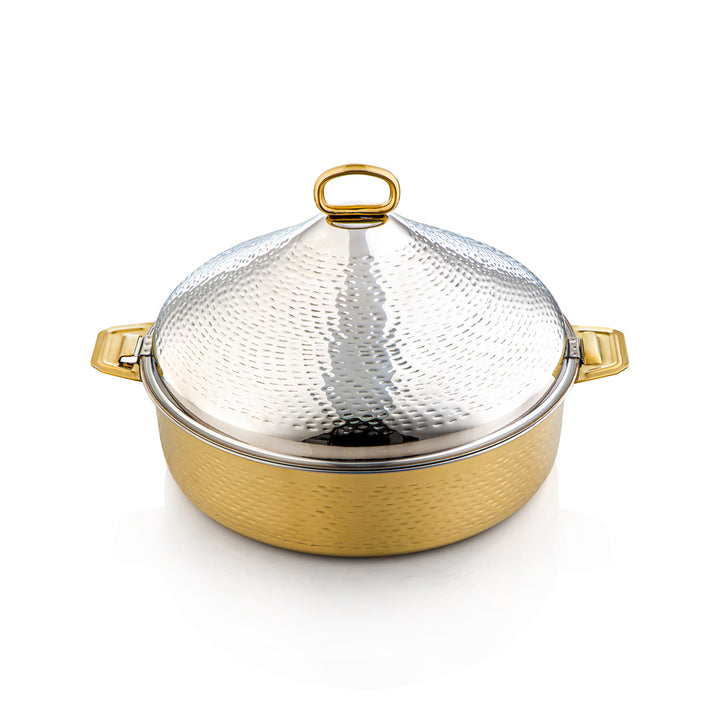 Almarjan 35 CM Collection Abeer Marmite Inox Argent &amp; Or - Serrure H21MG53