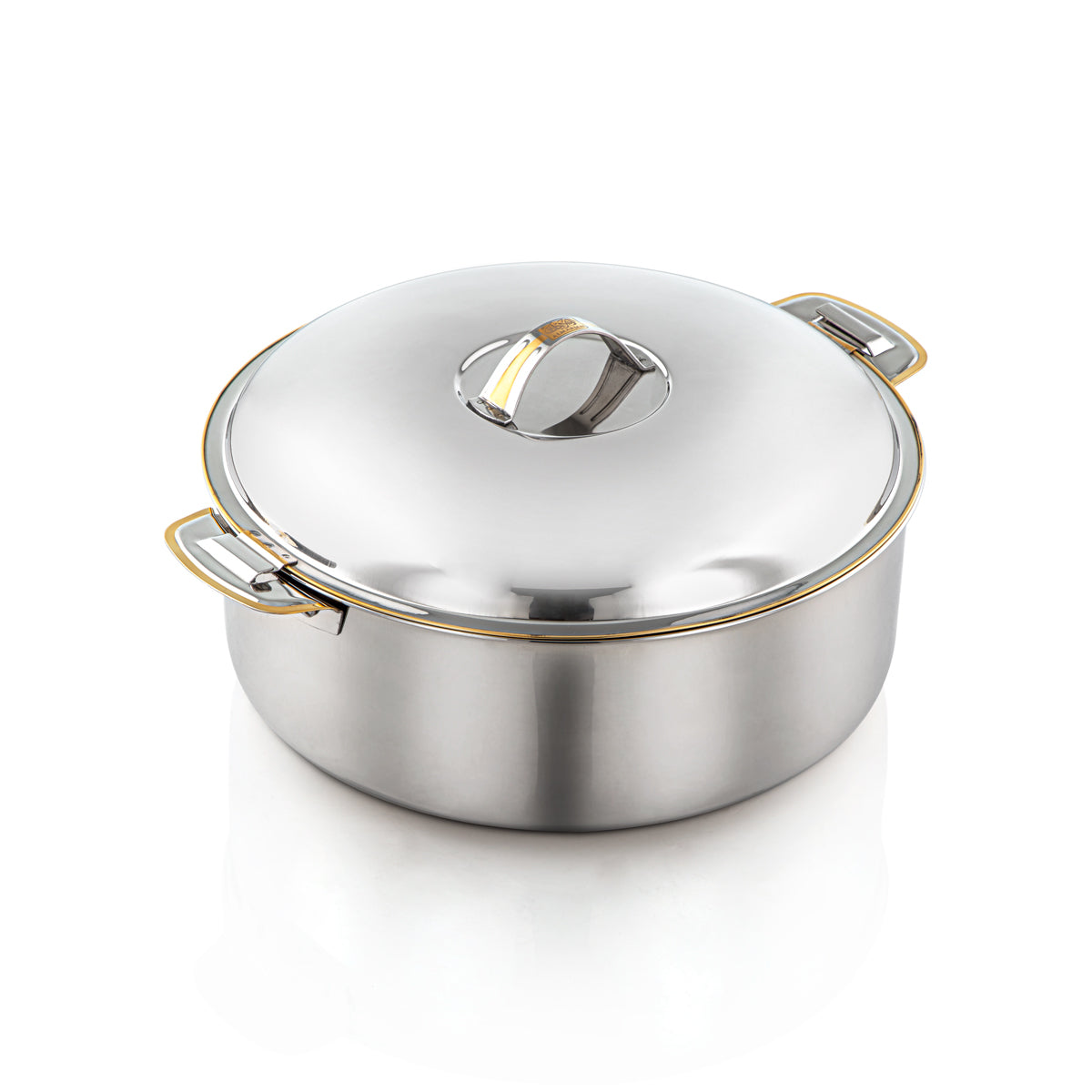 Almarjan 5000 ML Classic Collection Stainless Steel Hot Pot Silver & Gold - H23PG1